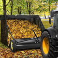 Garvee 44 in Lawn Sweeper Tow Behind with 25 cu.ft. Large Pull Behind Grass Collector, Heavy Duty Leaf Collector with Dumping Rope Design, Adjustable Sweeping Height for Picking Up Debris