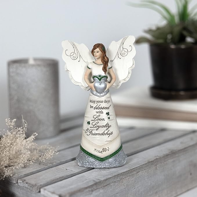Pavilion Gift Company 82340 Elements Irish Blessings Angel Figurine, 6-1/2-Inch,Silver