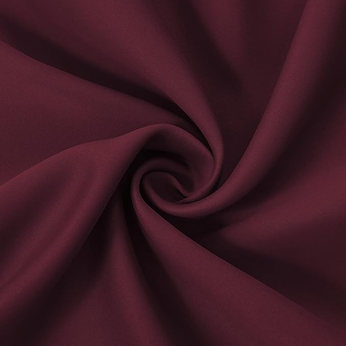 LEMOMO Burgundy Red Thermal Blackout Curtains/52 x 54 Inch/Set of 2 Panels Room Darkening Curtains for Bedroom