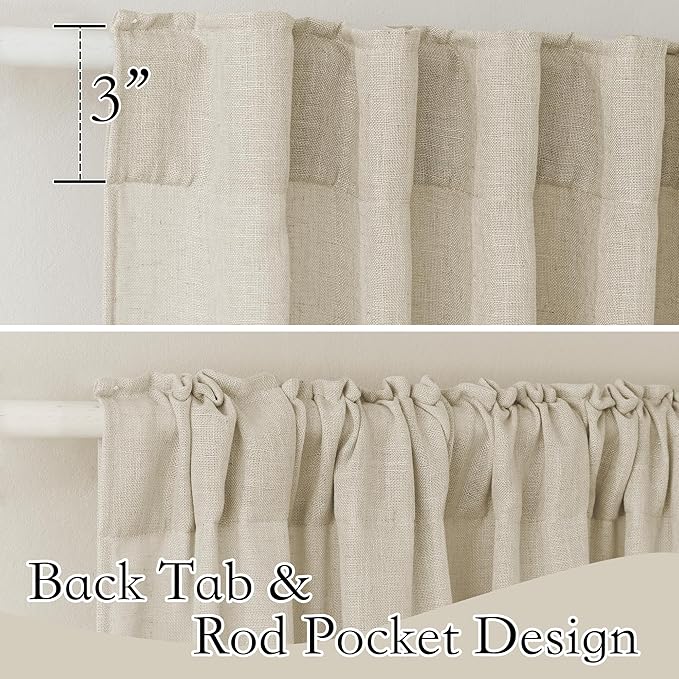 RYB HOME Semi Sheer Curtains for Bedroom, Airy Solid Sheer Window Curtain - Image 2