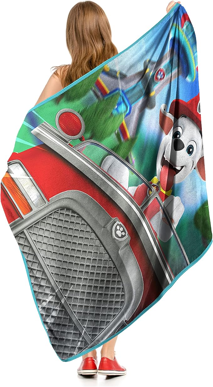 NORTHWEST Paw Patrol Micro Raschel Throw Blanket, 46" x 60", On The Way