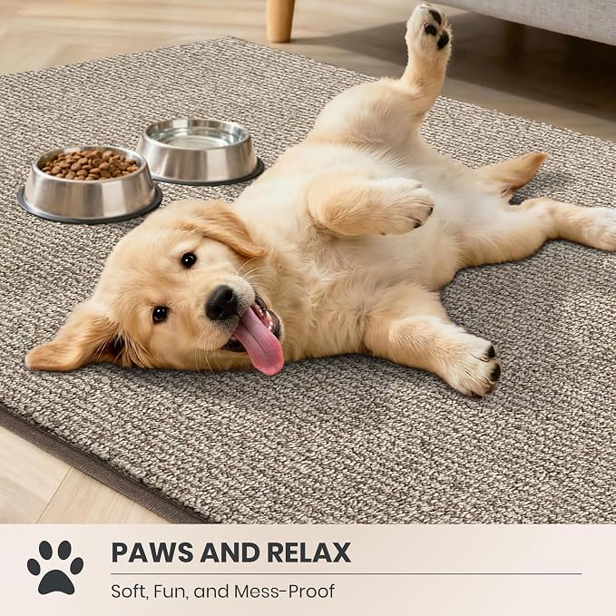 PURRUGS Dirt Trapping Door Mat 32" x 47", Non-Slip Machine Washable Entry Rug, Entrance Mat, Indoor Front Door Mat, Super Absorbent Entryway Rug for Muddy Shoes & Paws, Heathered Beige