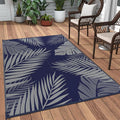 GENIMO Outdoor Rug 3'x5' Waterproof for Porch, Plastic Door Mat Blue Grey | Outside Leaf Carpet for Patio Decor, Balcony, Deck, Backyard, Picnic, Camping, RV, Reversible, Foldable, Lightweight