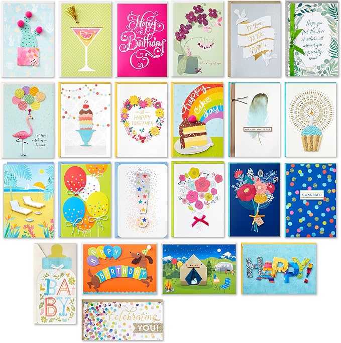 Hallmark Assorted Boxed Greeting Cards (24 cards) and Hallmark Birthday Cards Assortment (20 cards)