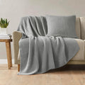 INK+IVY Bree Knit All Season Throw Blanket for Sofa, 50 x 60, Grey | Ultra Soft, Acrylic, Lightweight, OEKO-TEX Certified