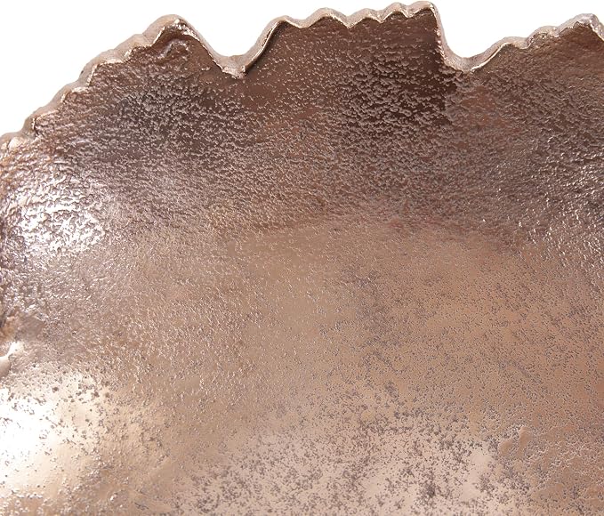 Howard Elliott Collection Gold Broken Edge Decorative Metal Bowl with Sculpted Edges, Modern Accent Centerpiece and Wall Art Decor for Home, Entryway, Living Room Display, 12 x 3.5 Inch, Small