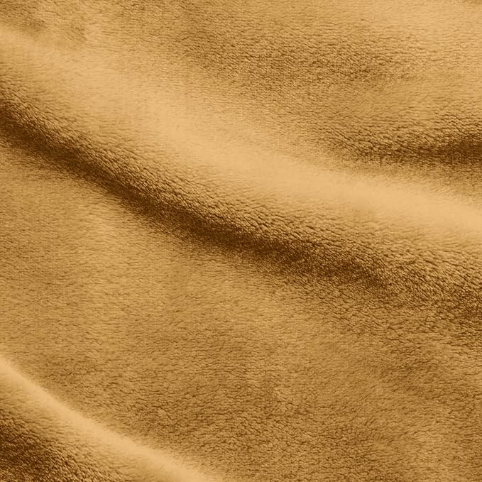 Elegant Comfort Luxury Velvety Softness Fuzzy Plush Micro-Velour Ultra-Soft Blanket, Twin/Twin XL, Gold-Yellow