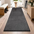 PURRUGS Dirt Trapping Door Mat 31.5" x 70", Non-Slip Machine Washable Entryway Rug, Dog Doormat, Indoor Front Door Mat, Super Absorbent Entry Rug for Muddy Shoes & Paws, Charcoal