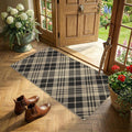 2x4 Entryway Door Mat Indoor Outdoor– Washable Non Slip Small Rug for Front Door, Back Door, Kitchen Sink, Mudroom, Garage Entry, Low Profile Easy Clean Farmhouse Cottage Plaid Runner