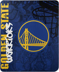Northwest NBA Golden State Warriors Fleece Throw Blanket, 50 x 60 Inches, Hard Knocks Design, Soft and Cozy Fan Blanket