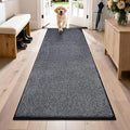 PURRUGS Dirt Trapping Door Mat 31.5" x 70", Non-Slip Machine Washable Entryway Rug, Dog Doormat, Indoor Front Door Mat, Super Absorbent Entry Rug for Muddy Shoes & Paws, Bluish Grey-Black