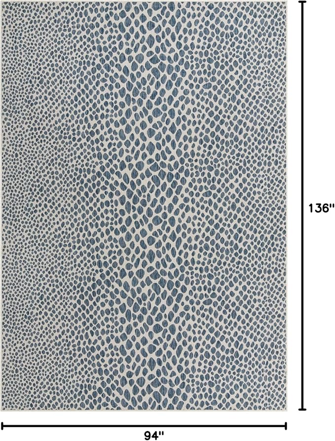 Unique Loom Jill Zarin Outdoor Collection Area Rug - Cape Town (7' 10" x 11' 4" Rectangle, Blue/ Olive)