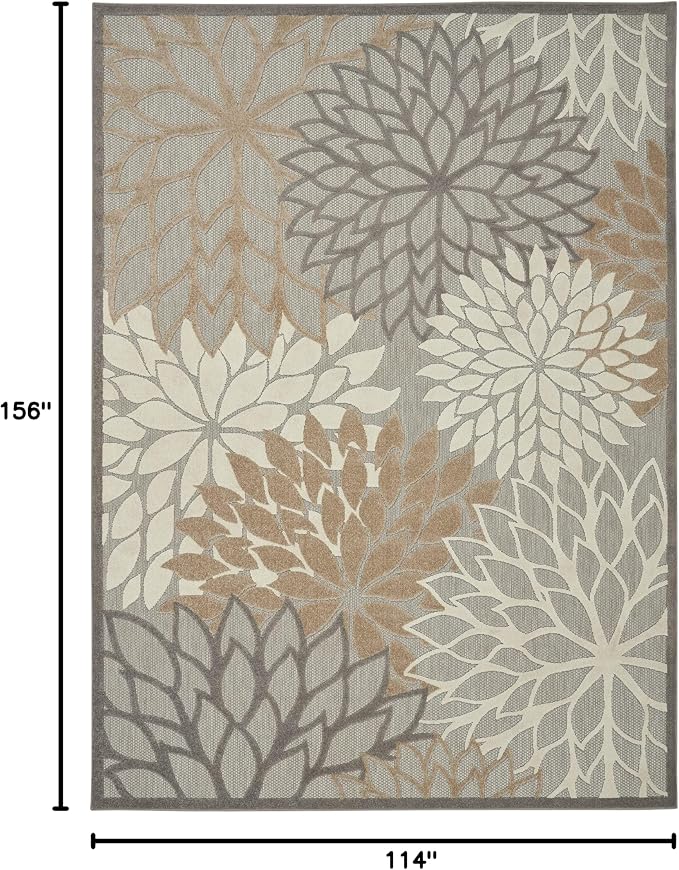 Nourison Home Aloha Natural 9'6" x 13' Area Rug - Easy Clean, Non Shedding, Bed Room, Living Room, Dining Room, Kitchen (10' x 13')