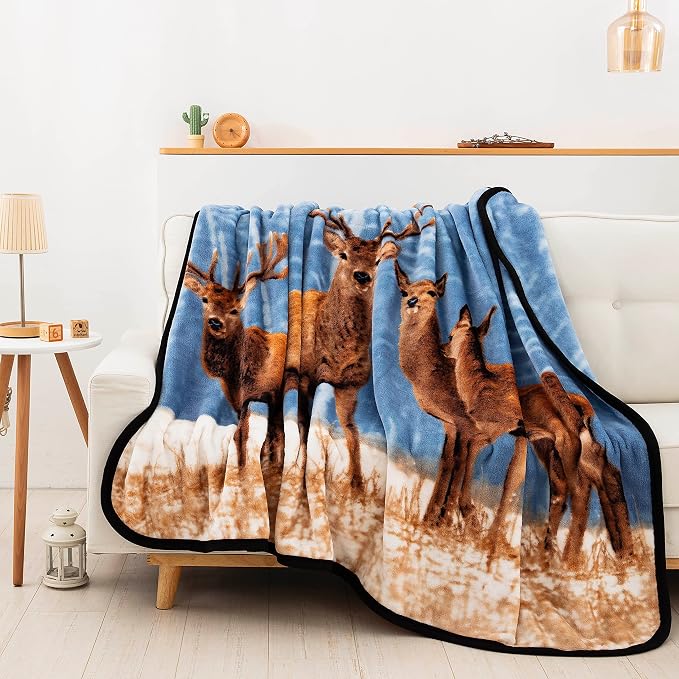 NORTHWEST Cold Snap Oversized Raschel Throw Blanket, 60" x 80" (Pack of 2)