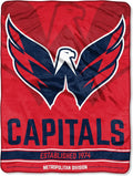 Northwest NHL Washington Capitals Unisex-Adult Micro Raschel Throw Blanket, 46" x 60", Break Away