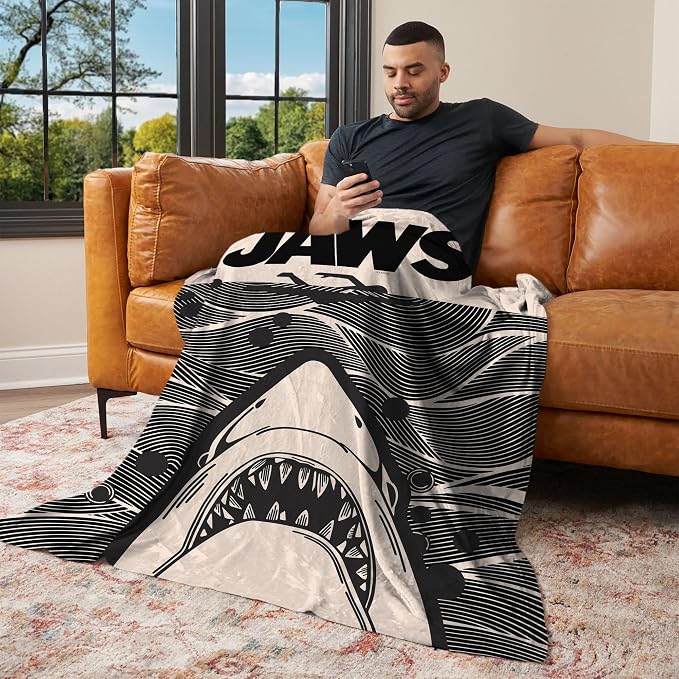 Northwest Jaws Duotone Poster Silk Touch Throw Blanket 40x50 inches
