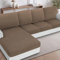 H.VERSAILTEX Sectional Couch Covers 1 Piece Chaise Slipcover L Shape Separate Cushion Couch Cover for Both Left/Right Sectional Couch (Seat Only: 1 Chaises, Macchiato)