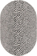 Unique Loom Outdoor Collection Area Rug - Cape Town (5' 3' x 8' Oval, Black/ Ivory)