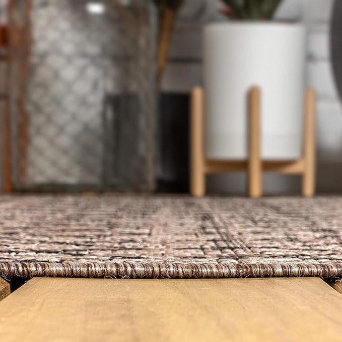 JONATHAN Y Moroccan Geometric Indoor Outdoor Runner Rug 2X10 Natural/Black, Ourika Textured Weave for Backyard, Patio, Porch, Easy-Cleaning, High Traffic, Pet-Friendly, Non-Shedding (SMB108D-210)