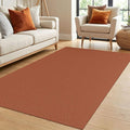 IOHOUZE Washable Area Rug 4x6 Non Slip Rubber Backed Woven Rugs for Entryway Indoor Bedroom Rugs Kitchen Rug Floor Throw Carpet for Entrance Front Door Living Room, Burnt Orange/Tan