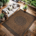 CAMILSON Outdoor Rug 8x10 Medallion Gold Modern Area Rugs for Indoor and Outdoor Patios Kitchen and Hallway Mats Washable Porch Deck Outside Carpet (Medallion Gold 8 x 10)