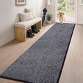 PURRUGS Dirt Trapping Door Mat 24" x 84", Non-Slip Machine Washable Entryway Rug, Dog Doormat, Indoor Front Door Mat, Super Absorbent Entry Rug for Muddy Shoes & Paws, Bluish Grey-Black