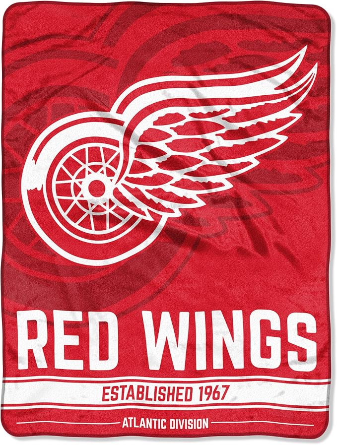 Northwest The Company NHL Detroit Red Wings Micro Raschel Throw Blanket, 46" x 60", Break Away