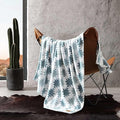 Wrangler - Blanket, Super Soft Sherpa Bedding, Yellowstone Inspired Throw Blanket for Couch or Bed (Canyon Ikat Blue, 50" x 60")