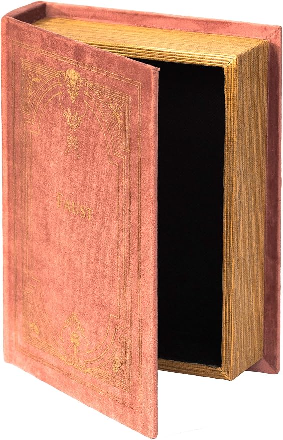 Decorative Vintage Book Shaped Trinket Storage Box - Brown