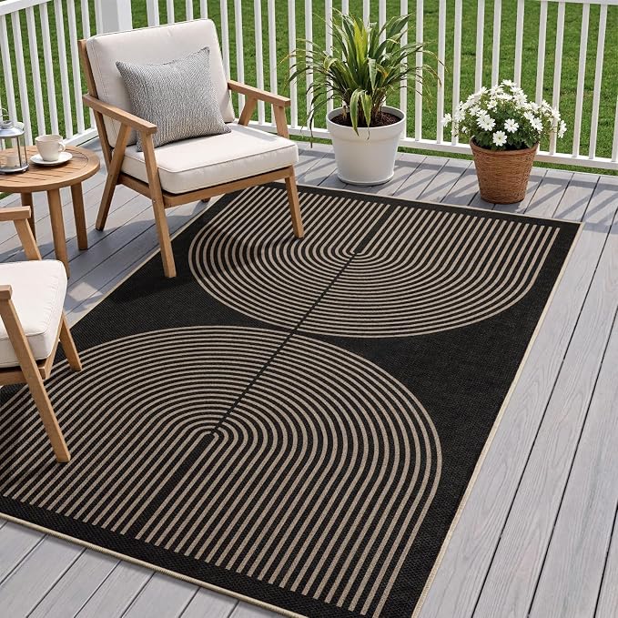 EDIMENS 3x5 Outdoor Rugs Easy Jute Porch Patio Rug Front Door Mat Entryway | Washable Non-Slip Geometric Rugs for Entryway Indoor Outdoor Farmhouse Rug Modern Carpet Area Rug for Living Room Kitchen