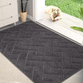 PURRUGS Dirt Trapping Door Mat 34" x 59", Non-Slip Machine Washable Entry Rug, Dog Doormat, Indoor Front Door Mat, Super Absorbent Entryway Rug for Muddy Shoes & Paws, Charcoal