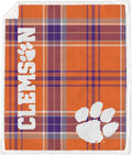 NCAA Clemson Tigers Playmaker Plaid Ultra Cozy Sherpa Throw