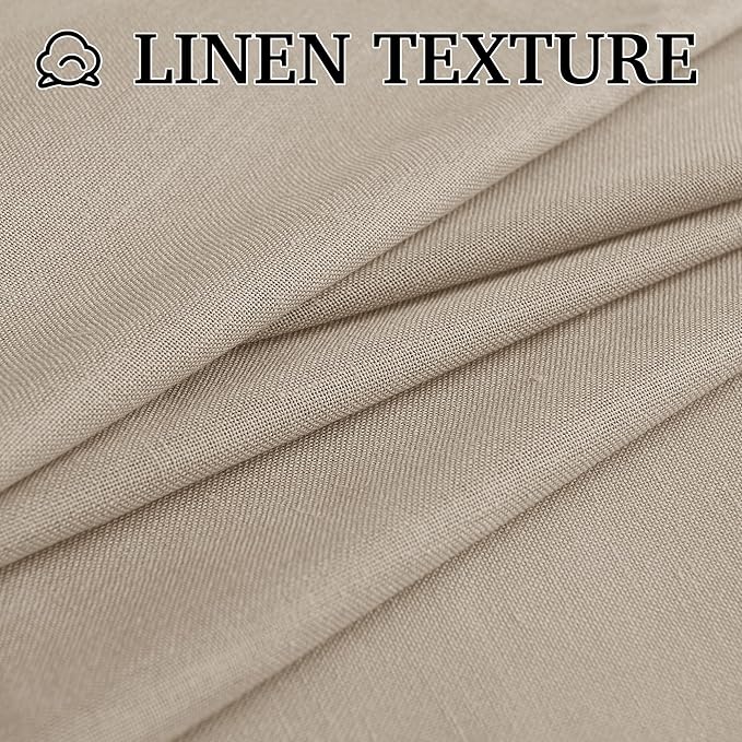 RYB HOME Guaze Burlap Curtains 95 inches Long, Large Window Treatment Back Tab - Image 5