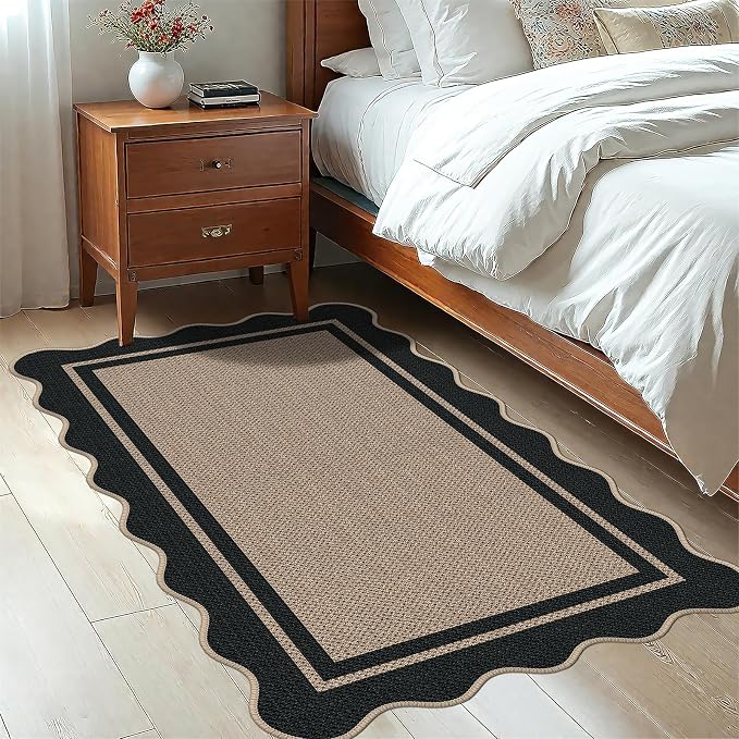 Easy Jute 3x5 Brown Rectangle Area Rug,Washable Entryway Rug, Modern Door Carpet,Neutral Non-Slip Outdoor Indoor Farmhouse Rug for Living Room Kitchen Patio Bedroom