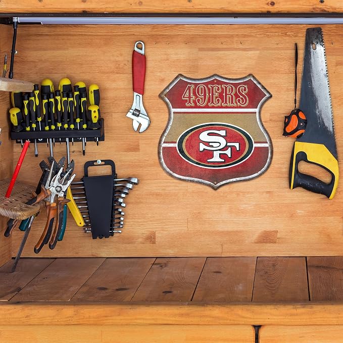 Rico Industries NFL Football San Francisco 49ers Rustic 11.5" Metal Route Sign