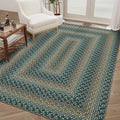 GarveeHome Easy Jute 3x5 Modern Braided Print Washable Rugs for Living Room | Indoor Non Slip Stain Resistant Small Area Rugs Living Room Bordered Throw Carpet Jute Rugs for Bedroom Kitchen, Slates