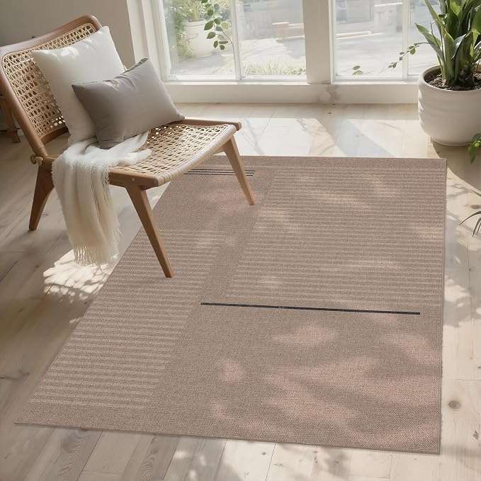 Non-Slip Jute Rug for Entryway: 3x5 Outdoor Mat - Beige Woven | Safe Walking for Family All Day and Help with Cutting Slip Falls by 70%