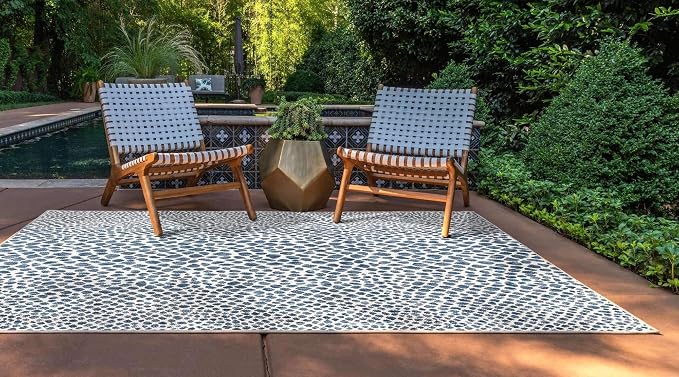 Unique Loom Outdoor Collection Area Rug - Cape Town (2' 2' x 3' 1' Rectangle, Blue/ Olive)