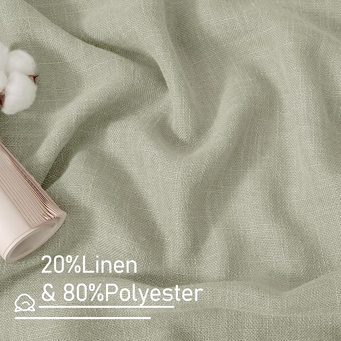 LAMIT Short Linen Curtains 54 Inch Length - Image 3