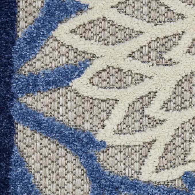 Nourison Home Aloha 5'3" x 7'5" Fabric Indoor/Outdoor Rug in Blue/Multi-Color