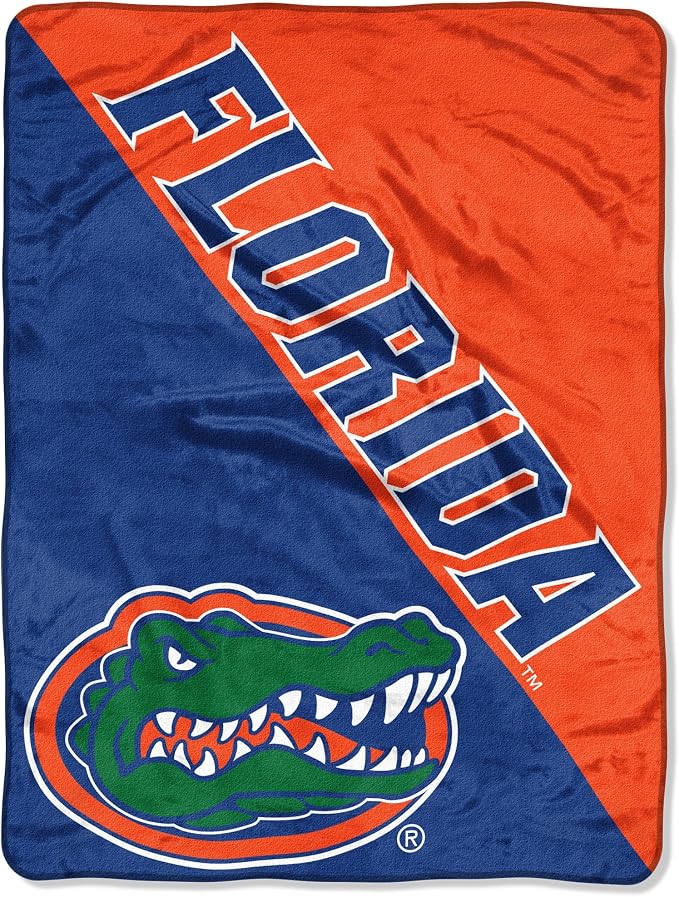 Northwest NCAA Florida Gators Micro Raschel Throw Blanket – 46 x 60 Inches – Halftone Design – Officially Licensed College Team Throw