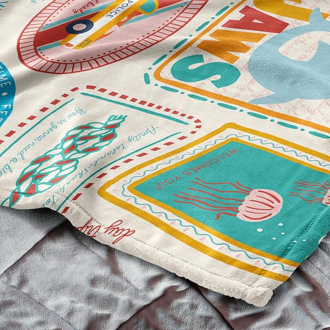 Northwest Jaws Post Stamps Silk Touch Throw Blanket 60x80 inches