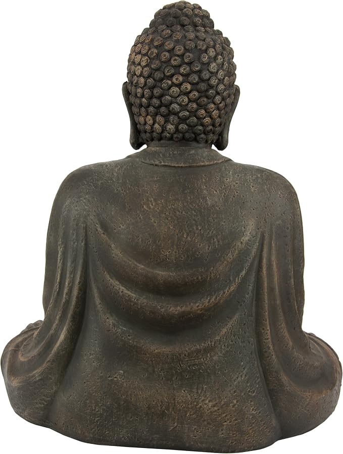 Red Lantern 2.5 ft. Tall Japanese Sitting Buddha Statue
