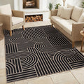 GarveeHome Rainbow Easy Jute Rug 5x7 Abstract Washable Non Slip Living Room Ultra-Thin Bedroom Rug, Non Skid Backing Non Shedding Accent Carpet for Dining Room Office