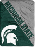 Northwest NCAA Michigan State Spartans Unisex-Adult Micro Raschel Throw Blanket, 46" x 60", Halftone