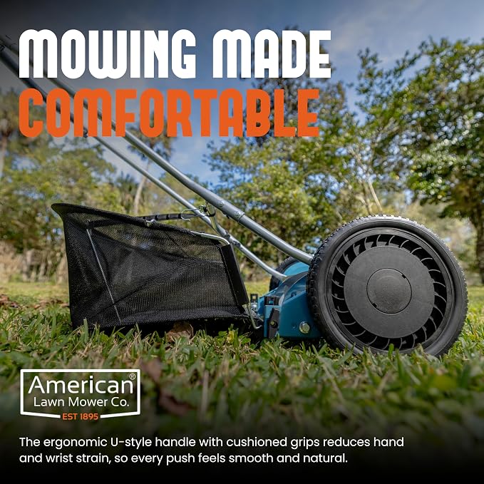 American Lawn Mower 1804-18 18" 5-Blade Reel Mower with Grass Catcher