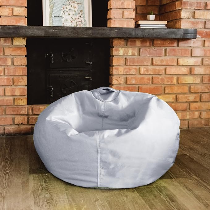 Big Joe Classic Bean Bag Chair for Kids Bedroom and Reading Nook, Easy-Clean Gray, Durable Nylon Polyester Blend, 2 feet Refillable | 2 feet, Smartmax Fabric, Polystyrene Bean Filled, Refillable, Nylon Polyester, Safe for Kids Ages 3+, Supports Up to 2...