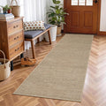 GarveeHome 2x6 Runner Rug for Hallway Modern Solid Washable Kitchen Rugs | Non Slip Stain Resistant Modern Bordered Bedroom Throw Carpet Indoor Outdoor Low Pile Area Rugs for Porch Kitchen, Jute