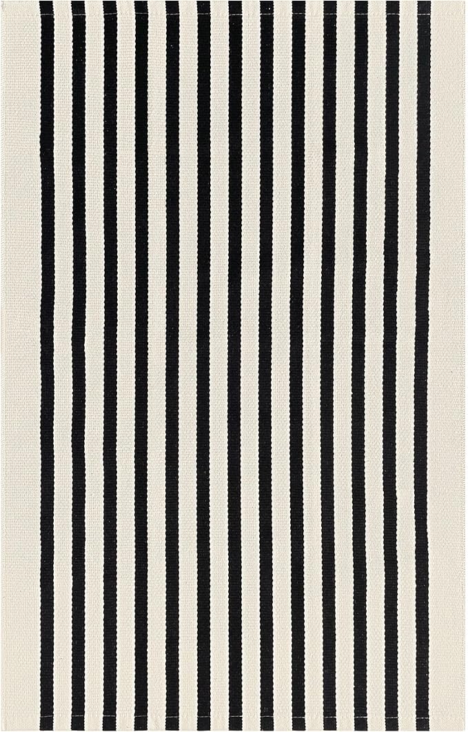 IOHOUZE Black Beige Striped Rug -2.3'x3.6' Front Door Rugs Outdoor, Small Washable Area Rug for Front Porch, Spring Summer Welcome Mats Outdoor Indoor, Doormat for Entryway Porch Entrance