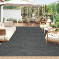 GarveeHome 9x12 Large Area Rug for Living Room Easy Jute Modern Rugs | Non Slip Low Pile Neutral Bordered Solid Tan Dining Room Rugs Washable Carpet for Bedroom Home Office Decor, Grey